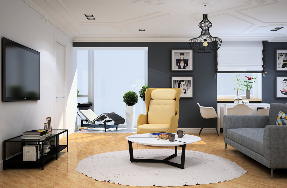 Design of living room in a modern style.