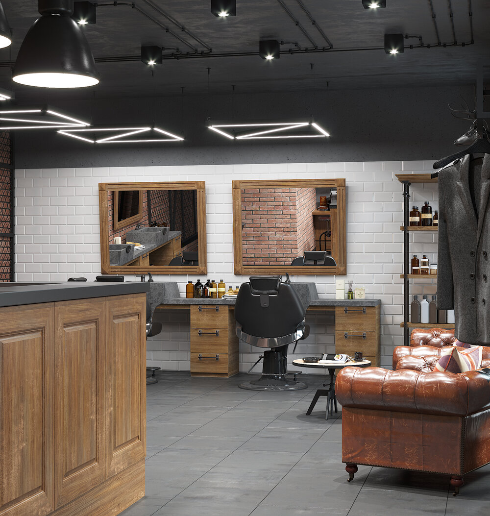 Дизайн-проект чоловічого клубу GC Barbershop в Луцьку 