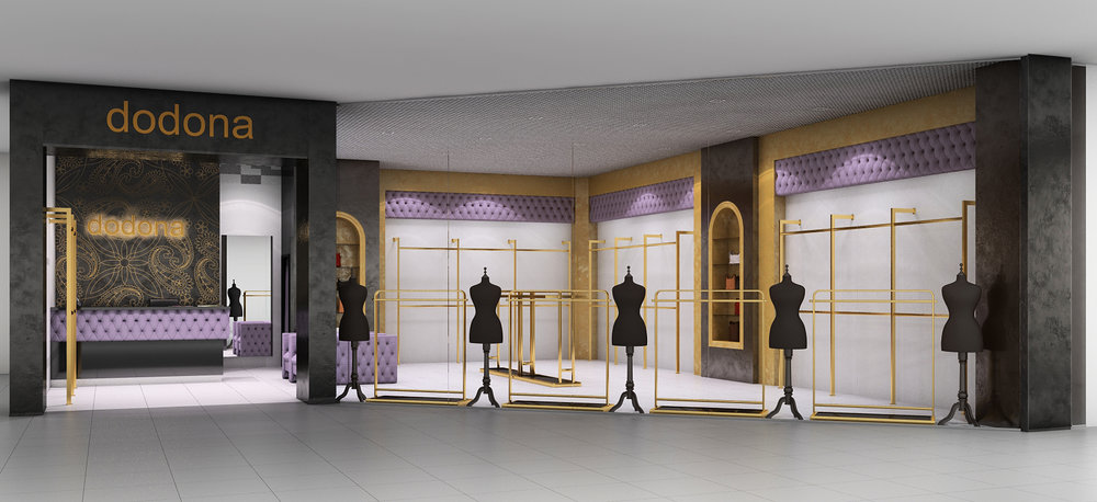 Interior design project of luxury clothing store.