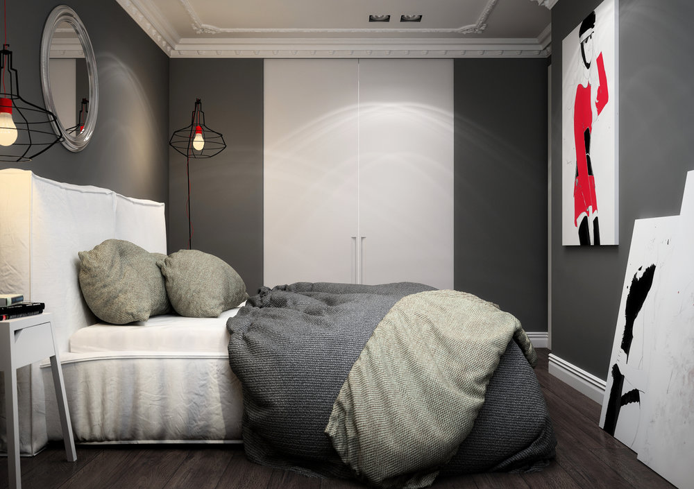 Interior design of bedroom.