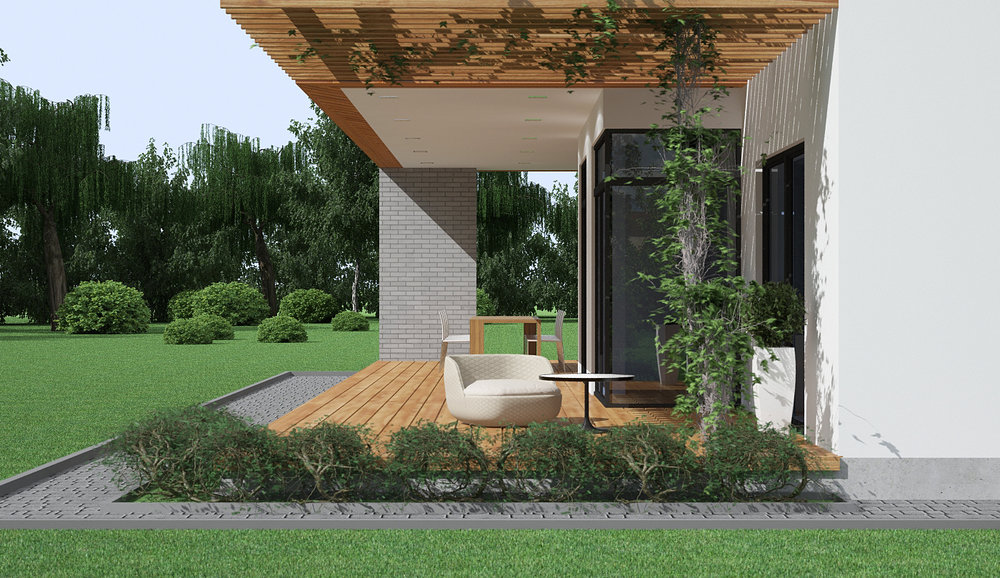 Проект дизайна интерьера загородного дома.