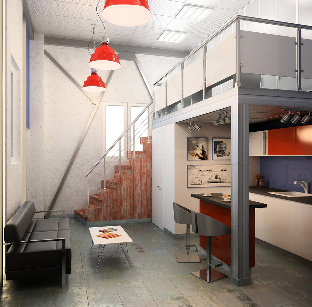 Interior design of a small office.