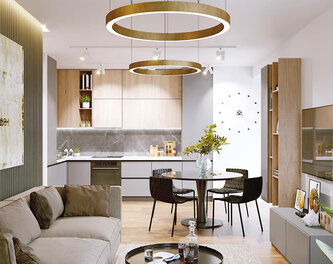 Apartment design with double light.