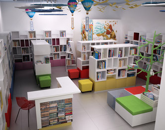 Designe wnętrza dziecięcego sklepu "Ogród Książek" 
