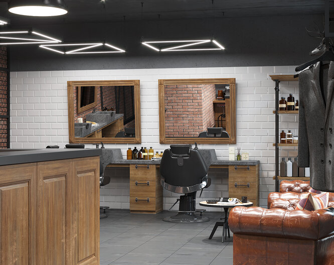 Дизайн-проект чоловічого клубу GC Barbershop в Луцьку 